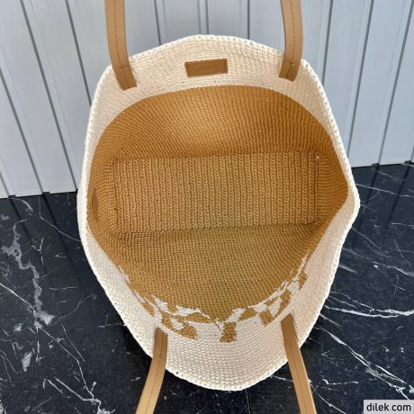 Prada Crochet And Leather Tote Bag