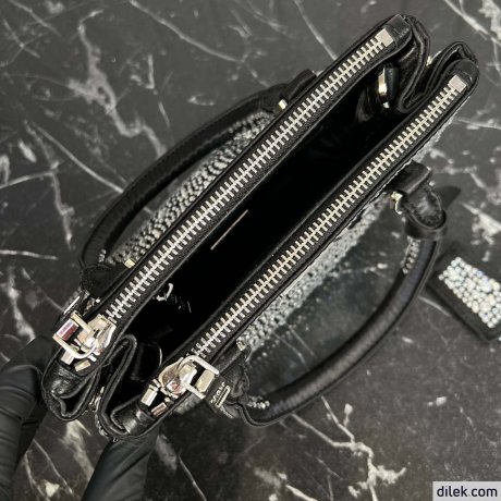 Prada Galleria Satin Small Bag With Crystals