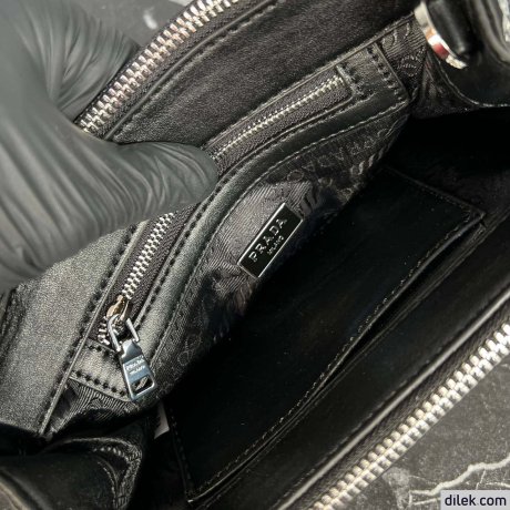 Prada Galleria Satin Small Bag With Crystals