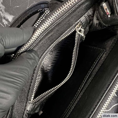 Prada Galleria Satin Small Bag With Crystals