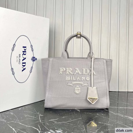 Prada Medium Linen Blend Tote Bag