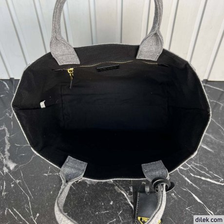 Prada Medium Linen Blend Tote Bag