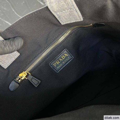 Prada Medium Linen Blend Tote Bag