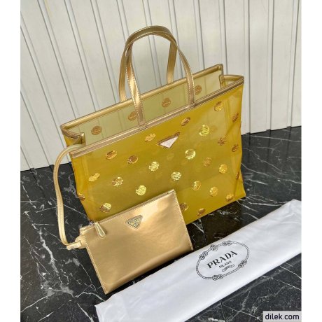 Prada Polka-dot Mesh Tote Bag