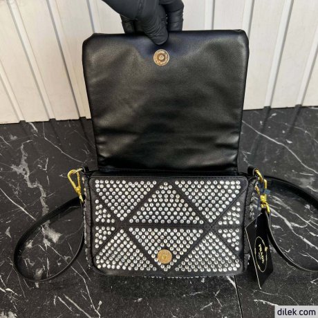 Prada Satin Flap Bag With Crystals