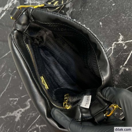 Prada Satin Flap Bag With Crystals