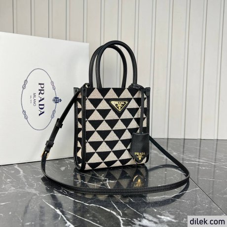 Prada Symbole Embroidered Fabric Mini Bag