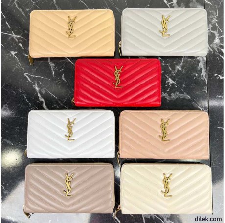 Saint Laurent Cassandre Metelasse Zip Around Wallet