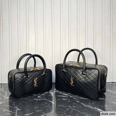 Saint Laurent Lyia Large Duffle In Quilted Lambskin