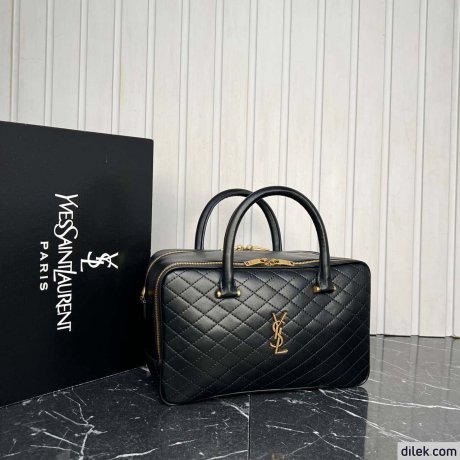 Saint Laurent Lyia Large Duffle In Quilted Lambskin