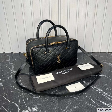 Saint Laurent Lyia Large Duffle In Quilted Lambskin