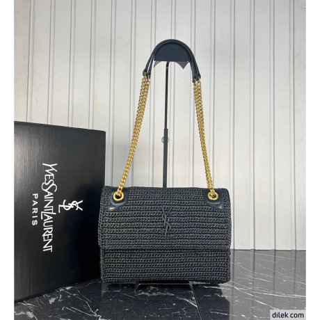 Saint Laurent Niki Medium Chain in Raffia
