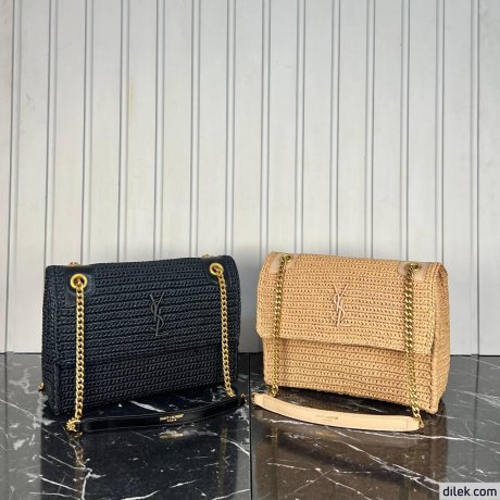 Saint Laurent Niki Medium Chain in Raffia