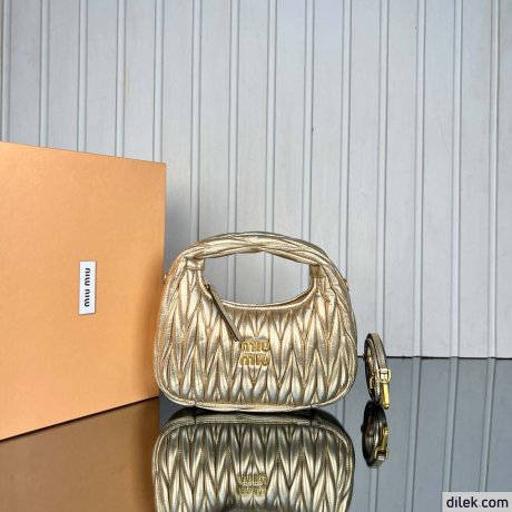 Miu Miu Wander Matelasse Nappa Leather Hobo Bag