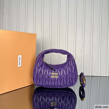 Miu Miu Wander Matelasse Nappa Leather Hobo Bag