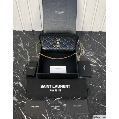 Saint Laurent Gaby Chain Phone Holder In Quilted Lambskin