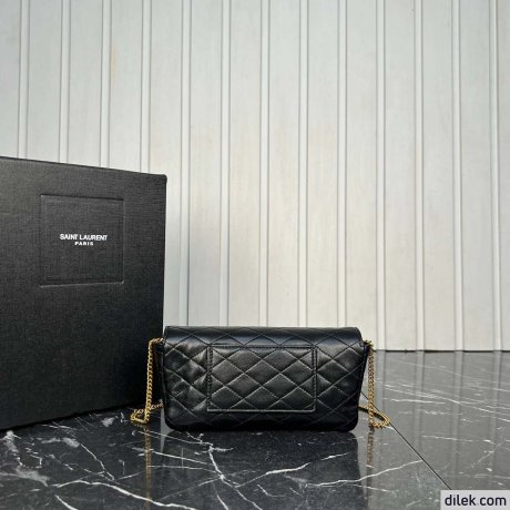 Saint Laurent Gaby Chain Phone Holder In Quilted Lambskin