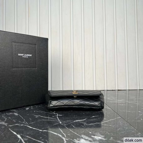 Saint Laurent Gaby Chain Phone Holder In Quilted Lambskin