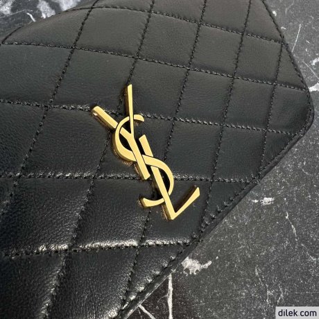 Saint Laurent Gaby Chain Phone Holder In Quilted Lambskin