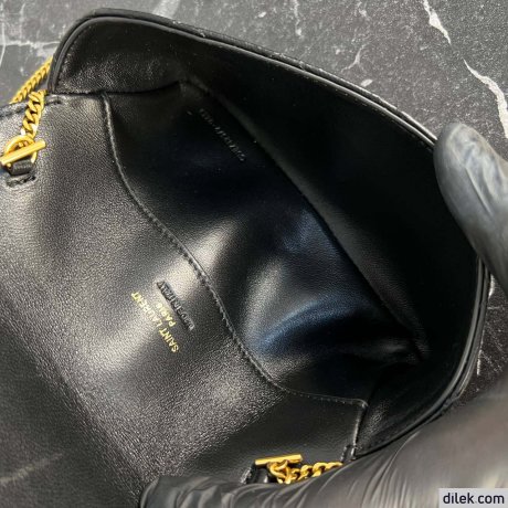 Saint Laurent Gaby Chain Phone Holder In Quilted Lambskin