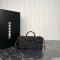 Chanel Tweed Leather Box Bag Large