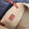 Loewe Small Square Basket Bag In Raffia and Calfskin