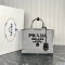 Prada Medium Linen Blend Tote Bag