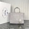 Prada Medium Linen Blend Tote Bag