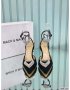 Mach & Mach Triple Heart Satin Ankle-Strap Pumps