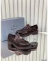 Prada Chocolate Brushed Leather Loafers